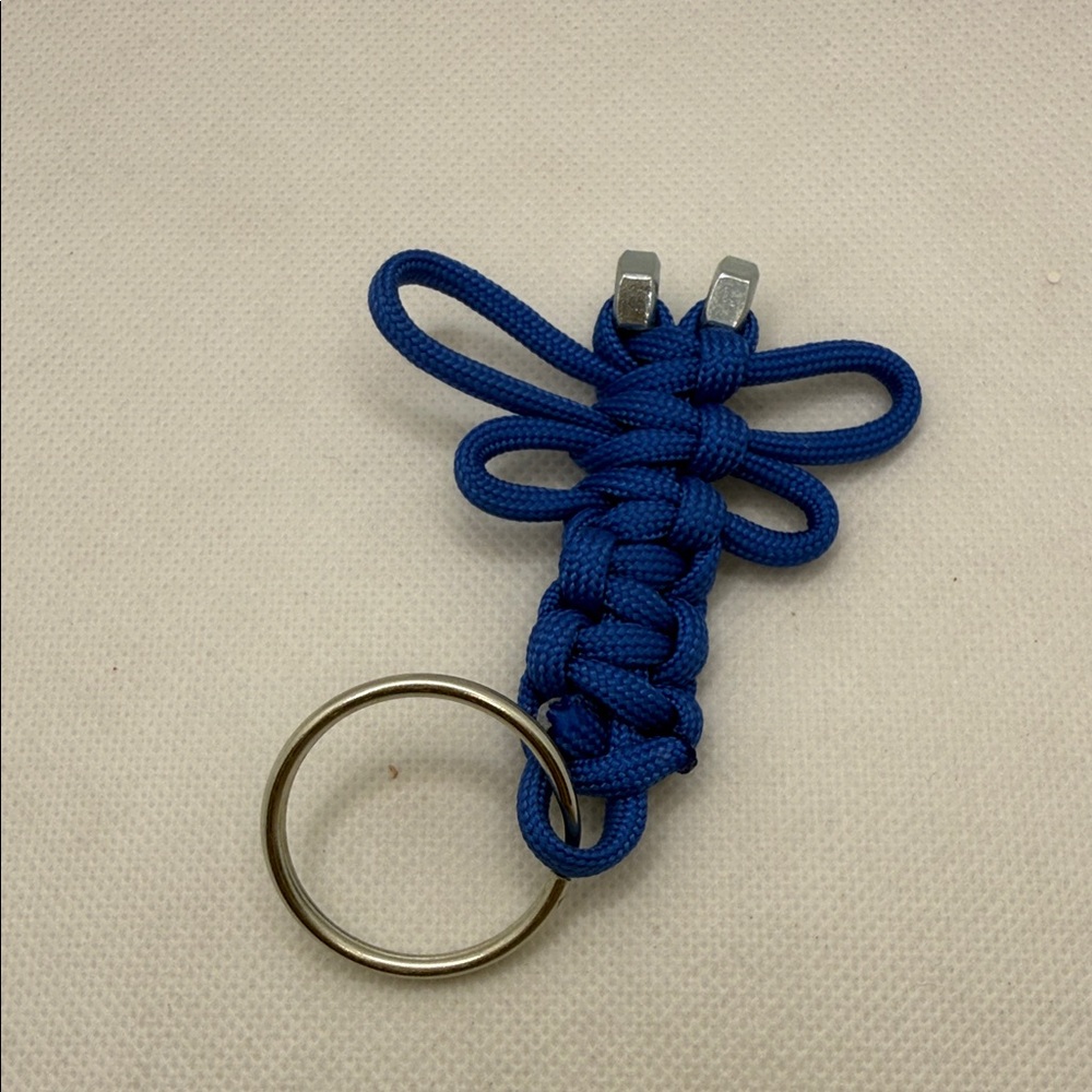 Handmade Blue Dragon Fly Paracord Keychain